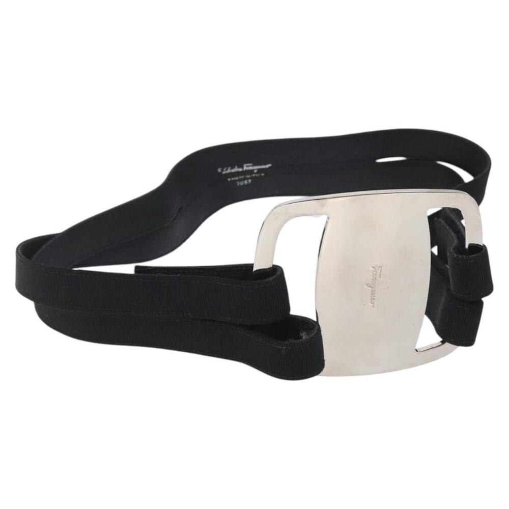 Salvatore Ferragamo Canvas Vara Belt Black